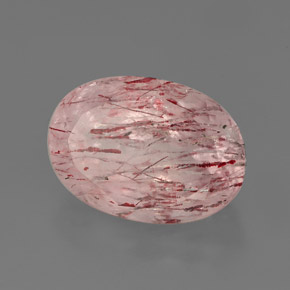 Cuarzo fresa rosa natural de 6,54 ct, transparente, transparente / translúcido