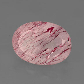Cuarzo fresa rosa natural de 6,74 ct, transparente, transparente / translúcido