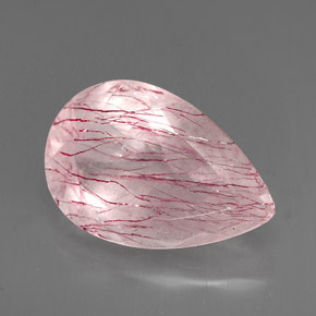 Cuarzo fresa rosa natural de 5,48 ct, transparente, transparente / translúcido