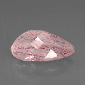 Cuarzo fresa rosa natural de 5,48 ct, transparente, transparente / translúcido
