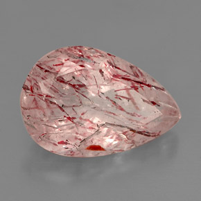 Cuarzo fresa rosa natural de 5,21 ct, transparente, transparente / translúcido