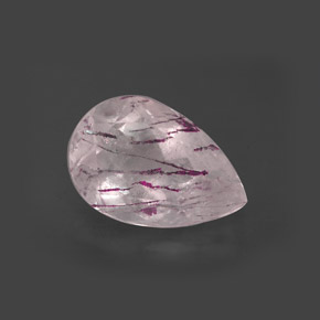 Cuarzo fresa rojo natural de 5,25 ct, transparente, transparente / translúcido
