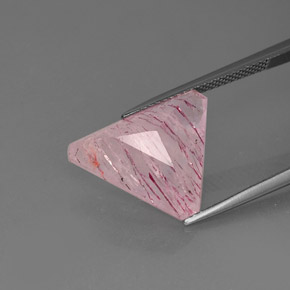 Cuarzo fresa rosa natural de 8,16 ct, transparente, transparente / translúcido