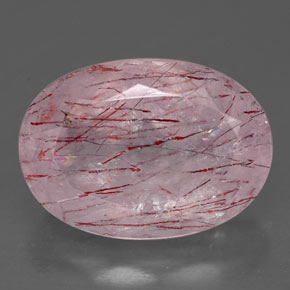 Cuarzo fresa rojo natural de 6,57 ct, transparente, transparente / translúcido