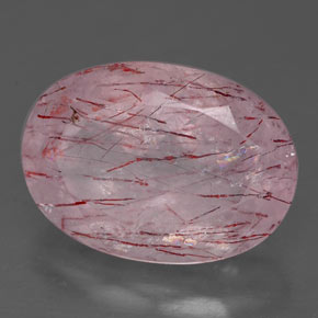 Cuarzo fresa rojo natural de 6,57 ct, transparente, transparente / translúcido