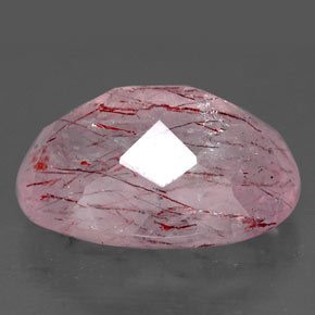 Cuarzo fresa rojo natural de 6,57 ct, transparente, transparente / translúcido