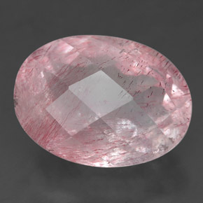 Cuarzo fresa rosa natural de 10,60 ct, transparente, transparente / translúcido