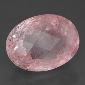 Cuarzo fresa rosa natural de 10,60 ct, transparente, transparente / translúcido