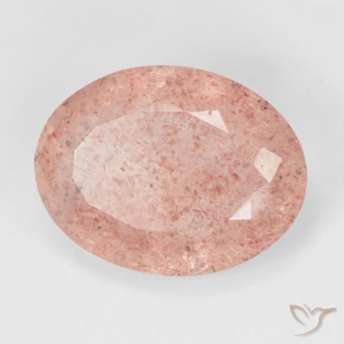 10.41ct Natural Rosado medio cuarzo fresa, Ovalada, Translúcido