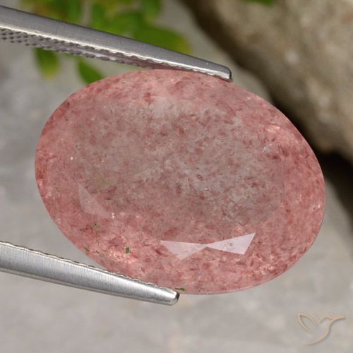 10.23ct Natural Rosa oscuro cuarzo fresa, Ovalada, Translúcido