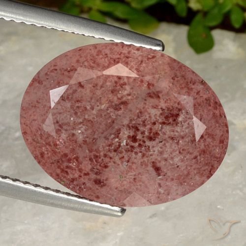 11.28ct Natural Rosa rosado cuarzo fresa, Ovalada, Translúcido