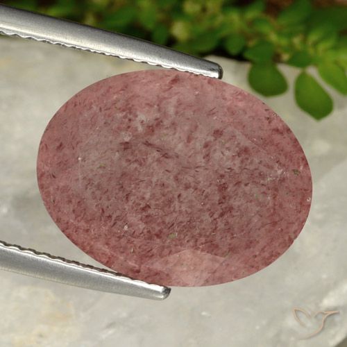 9.13ct Natural Rosa rosado cuarzo fresa, Ovalada, Translúcido