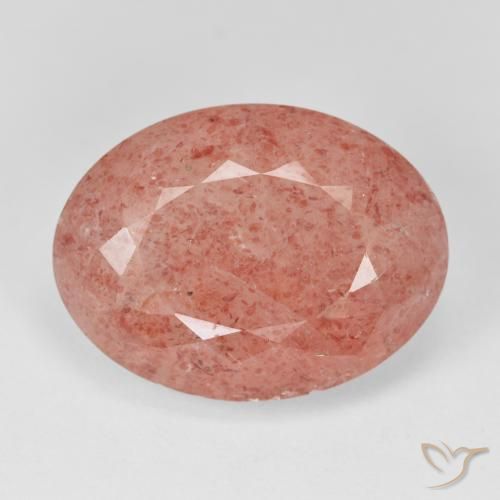 17.53ct Natural Rojo medio cuarzo fresa, Ovalada, Translúcido