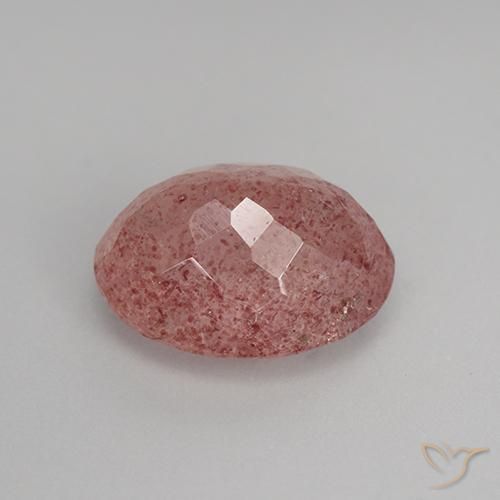Cuarzo fresa Rosado intenso natural de 7.64 ct, Ovalada, Translúcido