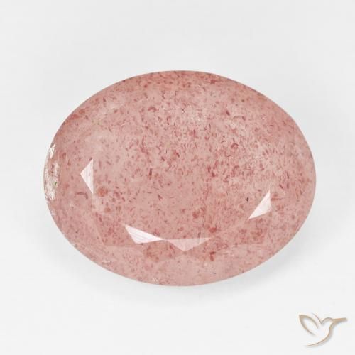 11.72ct Natural Pale Red Orange cuarzo fresa, Ovalada, Translúcido
