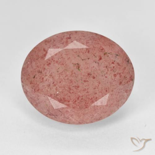 11.60ct Natural Rojo medio cuarzo fresa, Ovalada, Translúcido