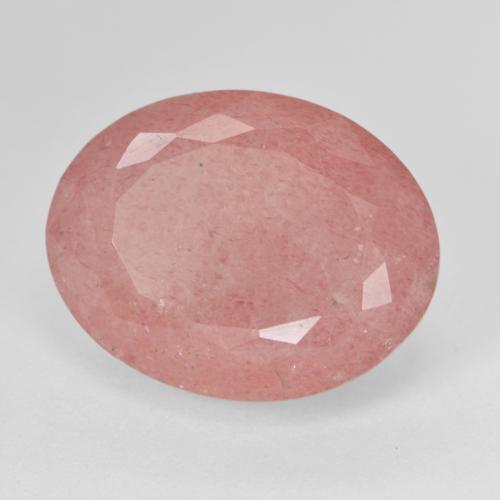 Cuarzo Fresa Rosado intenso natural de 13.85 ct, Corte Óvalo, Translúcido