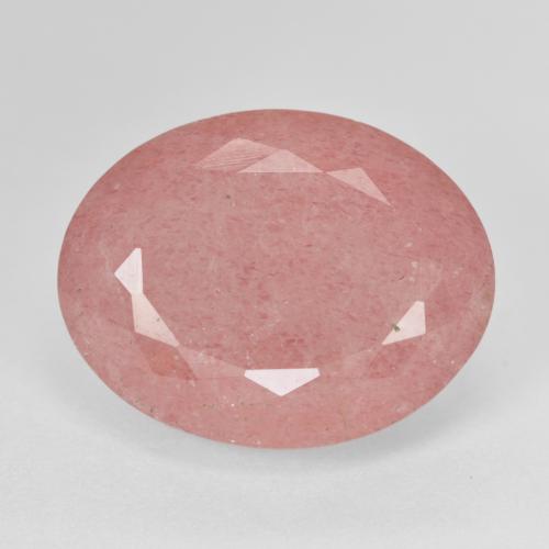 Cuarzo Fresa Rosado intenso natural de 13.85 ct, Corte Óvalo, Translúcido