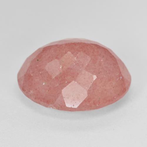 Cuarzo Fresa Rosado intenso natural de 13.85 ct, Corte Óvalo, Translúcido