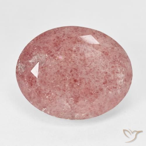 20.31ct Natural Rosado medio cuarzo fresa, Ovalada, Translúcido