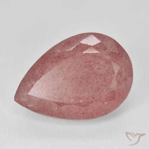 12.90ct Natural Rosa rosado cuarzo fresa, En forma de pera, Translúcido