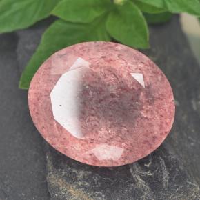 Cuarzo fresa rosa natural de 8,93 ct, corte óvalo, translúcido
