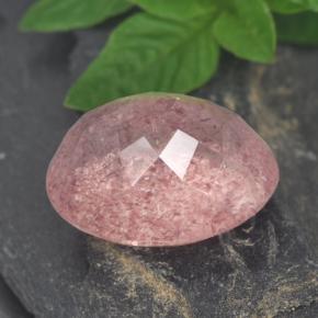 Cuarzo fresa rosa natural de 8,93 ct, corte óvalo, translúcido