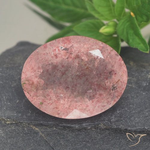 9.00ct Natural Rosado claro cuarzo fresa, Ovalada, Translúcido