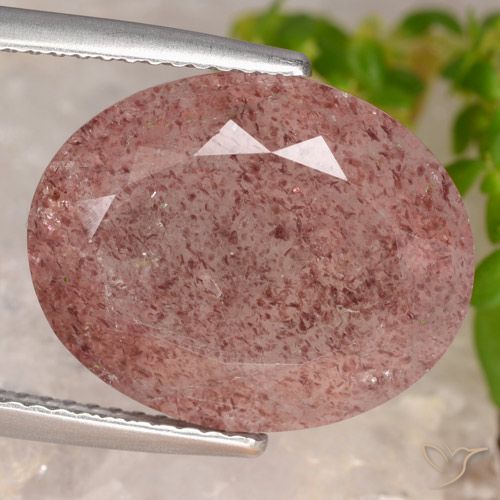 10.20ct Natural Rosado medio cuarzo fresa, Ovalada, Translúcido