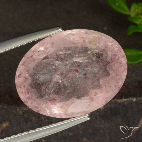 7.80ct Natural Rosado claro cuarzo fresa, Ovalada, Translúcido