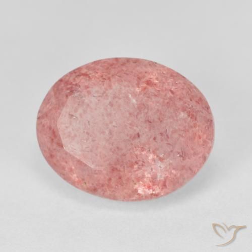 8.02ct Natural Rosado medio cuarzo fresa, Ovalada, Translúcido