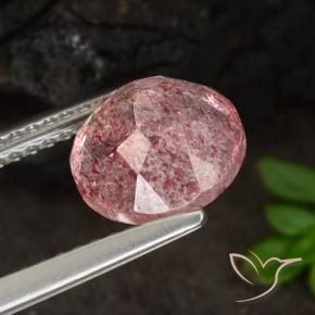 Cuarzo fresa Rosa rosado natural de 2.07 ct, Redondo, Translúcido