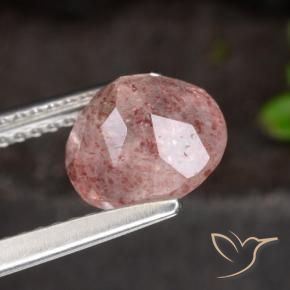 Cuarzo fresa Rosado medio natural de 1.94 ct, Redondo, Translúcido