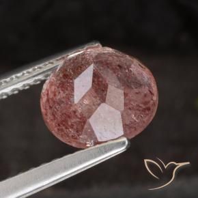 Cuarzo fresa Rosa oscuro natural de 1.98 ct, Redondo, Translúcido