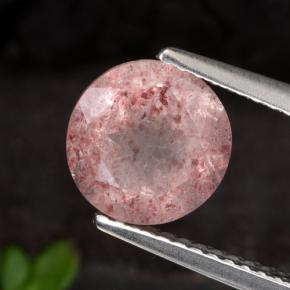 Cuarzo fresa rosa natural de 1,90 ct, corte redondo, translúcido