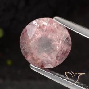 Cuarzo fresa Rosa rosado natural de 1.99 ct, Redondo, Translúcido