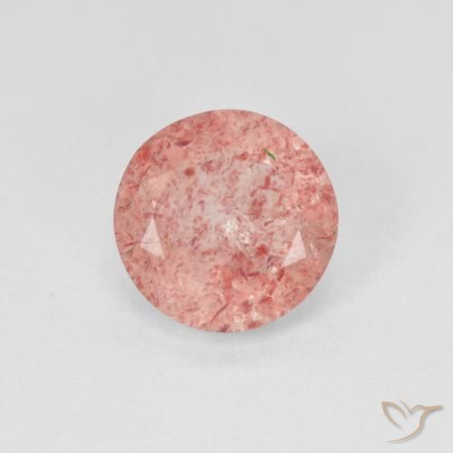 1.87ct Natural Rosado claro cuarzo fresa, Redondo, Translúcido