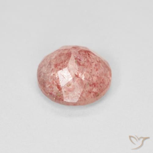 Cuarzo fresa Rosado claro natural de 1.87 ct, Redondo, Translúcido