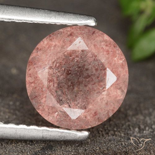 1.83ct Natural Rosado rosa intenso Cuarzo fresa, Redondo, Translúcido