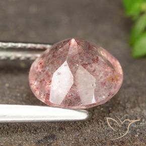 Cuarzo fresa Rosado terroso natural de 1.73 ct, Redondo, Translúcido