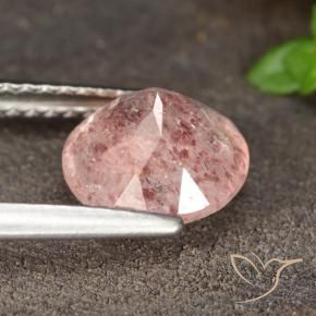 Cuarzo fresa Rosado medio natural de 1.70 ct, Redondo, Translúcido