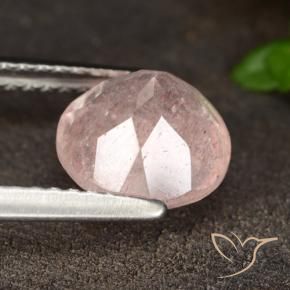 Cuarzo fresa Rosado flamingo natural de 1.93 ct, Redondo, Translúcido