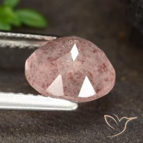 Cuarzo fresa Rosado terroso natural de 1.78 ct, Redondo, Translúcido