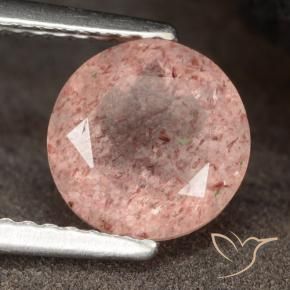 Cuarzo fresa Rosado terroso natural de 1.98 ct, Redondo, Translúcido