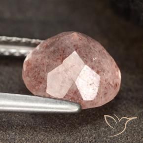 Cuarzo fresa Rosado terroso natural de 1.98 ct, Redondo, Translúcido