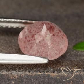 Cuarzo fresa Rosado claro natural de 1.72 ct, Redondo, Translúcido