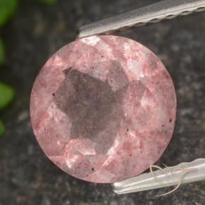 Cuarzo fresa Rosado claro natural de 1.66 ct, Redondo, Translúcido