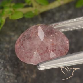 Cuarzo fresa Rosa rosado natural de 1.72 ct, Redondo, Translúcido