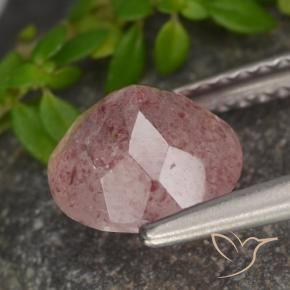 Cuarzo fresa Rosa rosado natural de 1.64 ct, Redondo, Translúcido