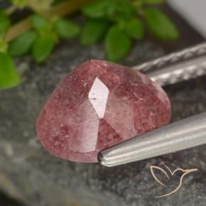Cuarzo fresa Rosado rosa intenso natural de 1.80 ct, Redondo, Translúcido